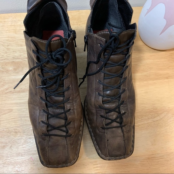 Rieker lace up brown booties chunky heal size 36 (5.5) - Picture 4 of 11